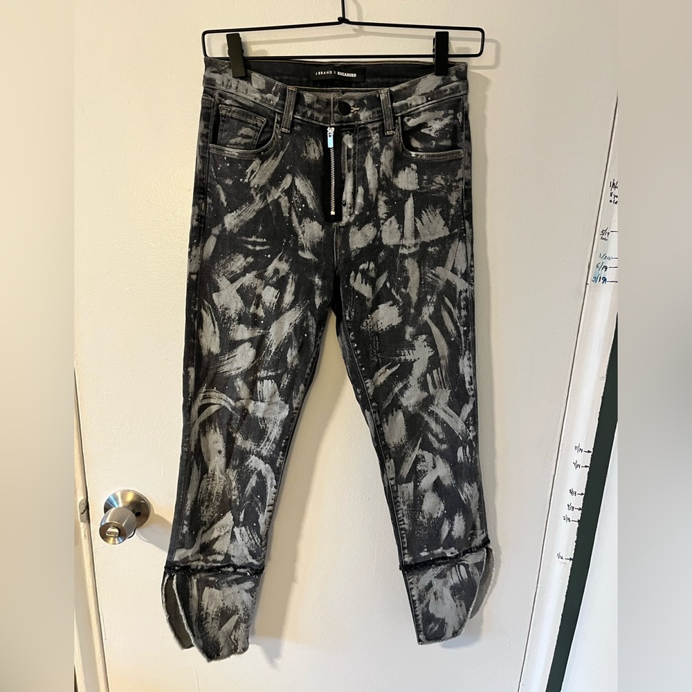 Jbrand Paint-Splatter Black Denim Jeans